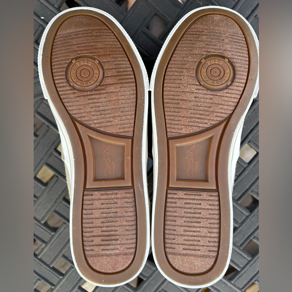 POLO RALPH LAUREN ‘Vaughn’ s7 men/8.5 wmn sneakers-LOOK NEW-suede/fabric uppers - Picture 7 of 8